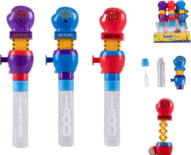 Baloane de săpun cu mănușă de box cu mecanism cu arc pentru copii