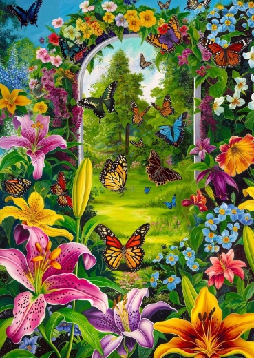 Puzzle ENJOY Trecere prin grădină 1000 de piese