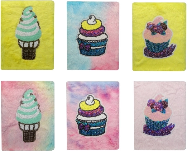 Jurnal din pluș cu brioșe și înghețată din paiete