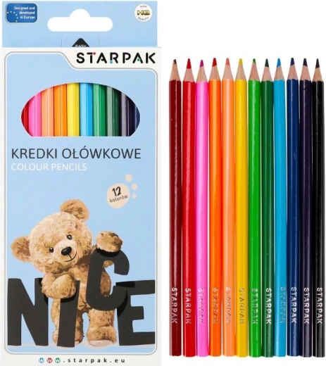 Creioane colorate ursuleț, triunghiulare – 12 culori