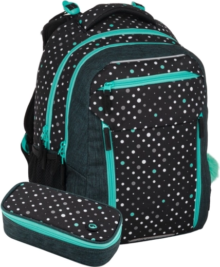 Set școlar Bagmaster Porto negru-turcoaz