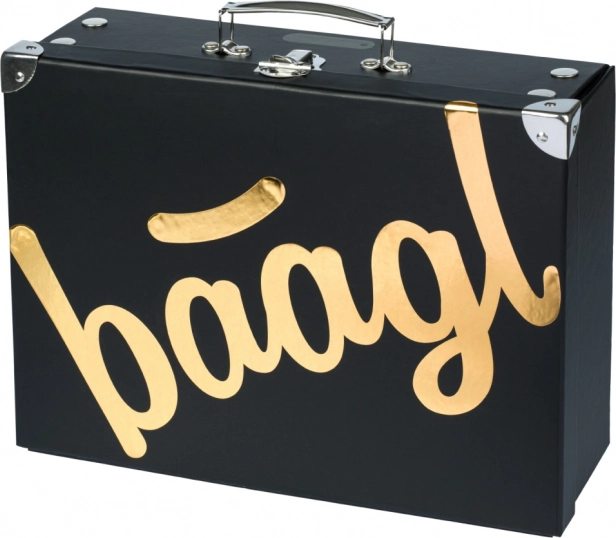 Geantă școlară pliabilă Gold cu finisaje metalice Baagl