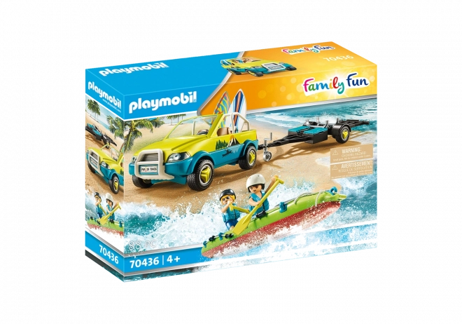 PLAYMOBIL FAMILY FUN mașină de plajă cu remorcă pentru barcă