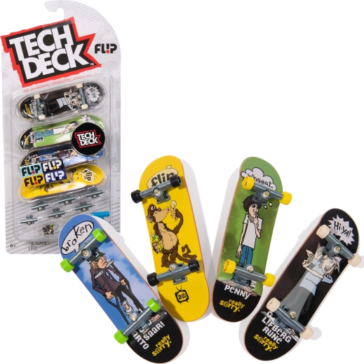 Set fingerboard Tech Deck 4 mini skateboarduri de asamblat Flip