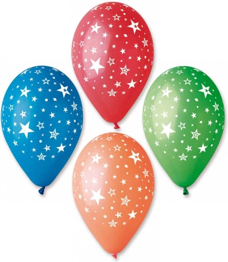 Balon pastel Gemar, umflabil, cu imprimeu cu stele 30 cm - 1 bucată