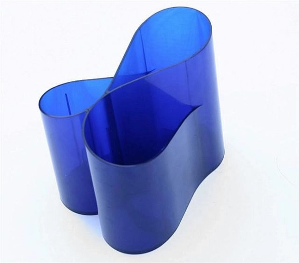 Suport pentru creioane ICO Lux, albastru transparent