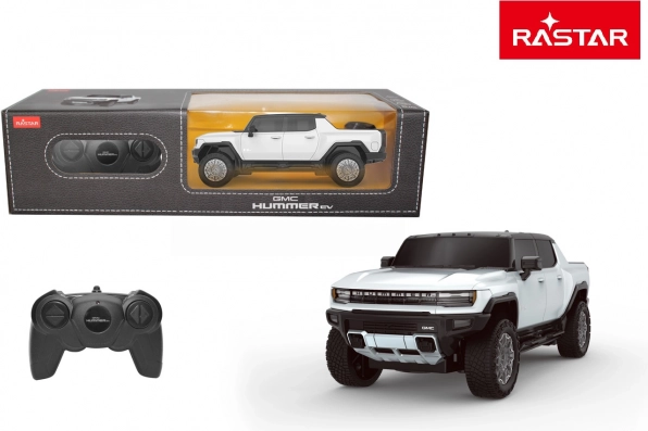 Mașină RC gmc hummer ev 1:26 albă – rastar 2,4 ghz