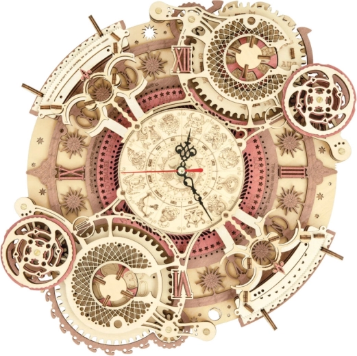 Puzzle Mecanice de Lemn 3D Ceas cu Calendar