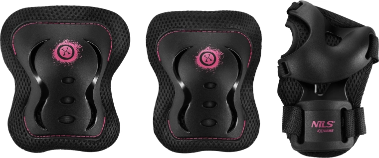 Set de apărători pentru patine și trotinetă NILS Extreme H320 Fly roz – XL