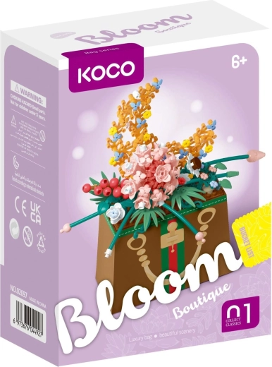 Set de construcție mini KOCO floare în poșetă, plastic, 245 piese