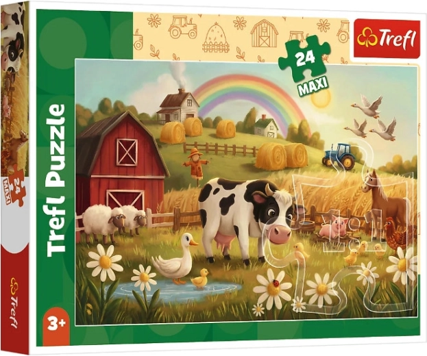 Maxi puzzle 24 de piese Vaca la fermă