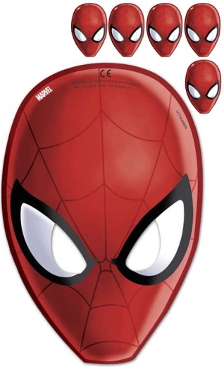 Mască de carnaval Spider-Man 23 cm, set 6 buc.