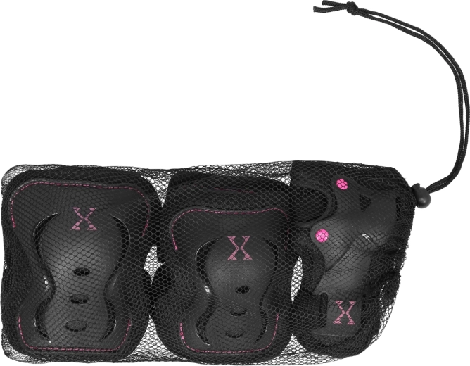 Set de protecții pentru sporturi pe role NILS Extreme H320 negru-roz – S