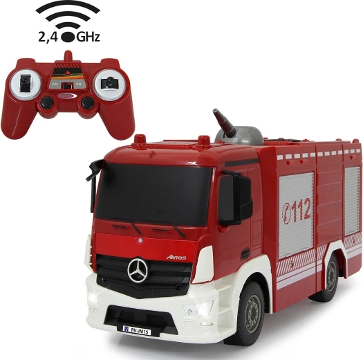 Mașină de pompieri cu telecomandă Jamara Mercedes-Benz Antos 1:26, cu funcție de pulverizare, 2,4 GHz