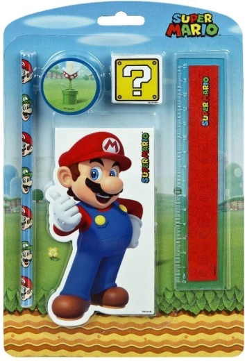 Set de scris Super Mario, 5 piese