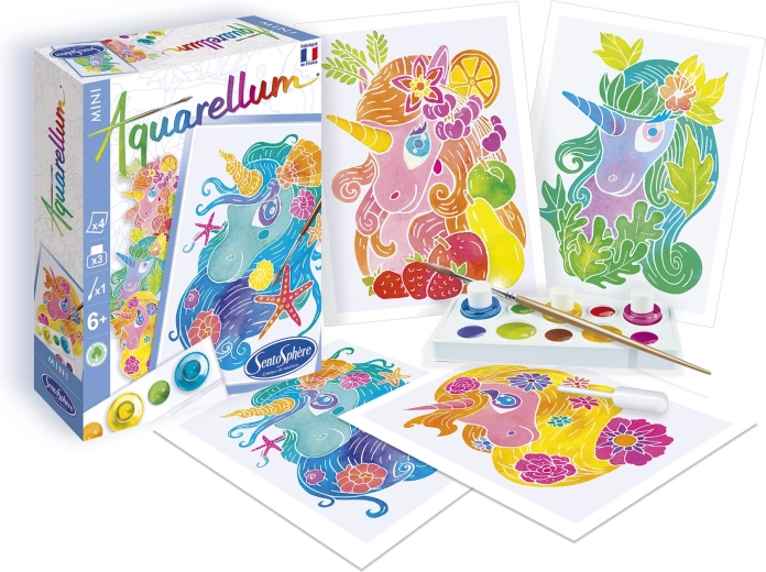Sentosphere set creativ acuarelă Aquarely mini unicorni