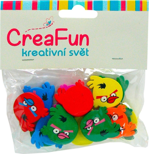 Angry Birds decorațiuni din lemn 15 buc, diametru 25 mm