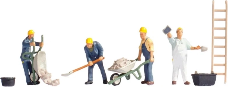 Noch muncitori în construcții – set de figurine H0