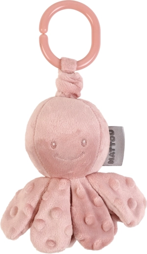Nattou caracatiță vibratoare cu inel tip C Lapidou dusty pink 20 cm