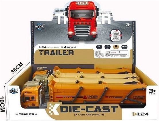 Camion metalic cu semiremorcă, cu lumini și sunete, 39 cm - 1 bucată
