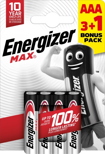 Energizer Max AAA baterii alcaline 4 buc (3+1 gratis)