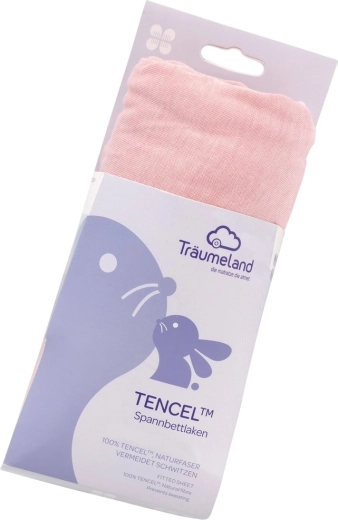 Träumeland cearșaf cu elastic Tencel 40 × 90 cm malve-rose