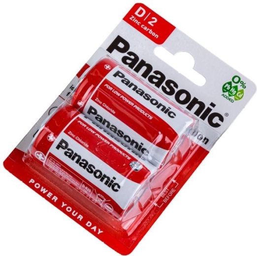 Baterie zinc-carbon Panasonic Red Zinc R20 1,5 V (blister 2 buc.)
