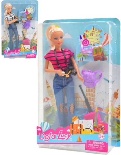 Păpușa Defa Lucy călătoare cu valiză și accesorii 29 cm - 1 bucată