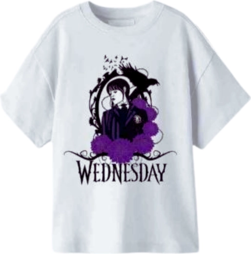 Tricou alb Wednesday