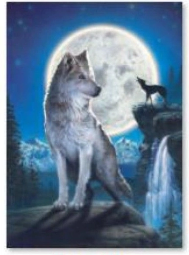 Broderie cu diamante (diamond painting) lup 30 × 40 cm