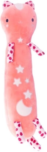 Motanul de pluș Momomi, luminos în întuneric, 60 cm – roz închis