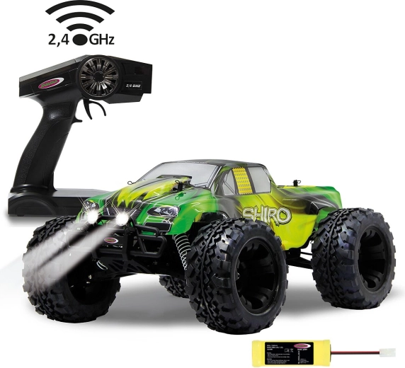 Jamara Shiro RC monster truck 4WD 1:10 2,4 GHz cu LED și baterie NiMH