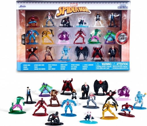 Figurine metalice MARVEL Spider‑Man – set de 18 piese