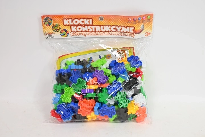 Puzzle de construcție – cuburi colorate pentru construcții, 130 buc.