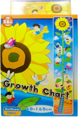 Puzzle din spumă floarea-soarelui – riglă de creștere, 24 piese
