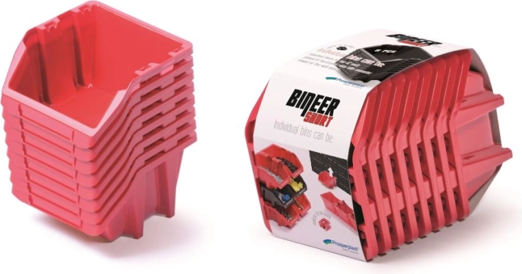 Set de cutii de depozitare 8 buc Bineer Short, 206 × 118 × 144 mm, roșu