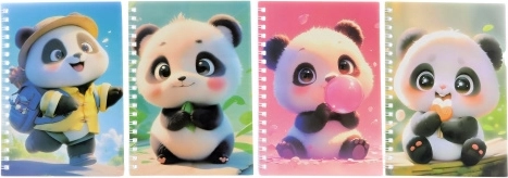 Caiet Panda cu pix
