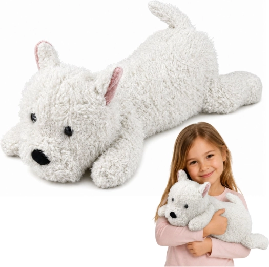 Câine de pluș West Highland alb 40 cm - 1 bucată