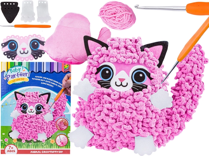 Set creativ pentru realizarea unei pisici de pluș DIY - 1 buc