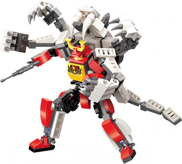 Qman Mecha Corps Flash Warrior 2în1 set de construcție robot și tigru