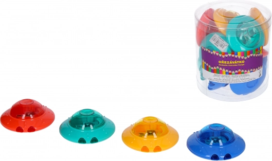 Ascuțitoare rotundă pentru două creioane, cu rezervor