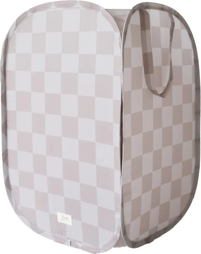 3 Sprouts coș de depozitare pliabil recycled checkerboard beige - 1 bucată