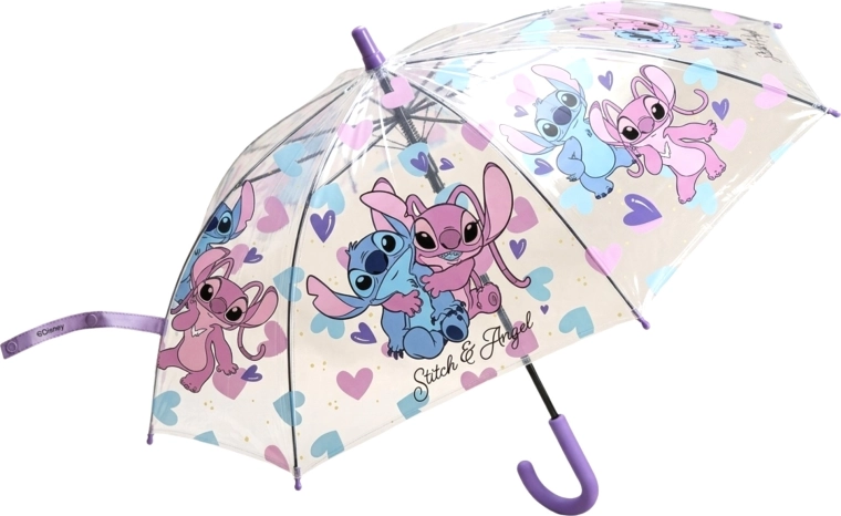 Umbrelă transparentă pentru copii Disney Lilo & Stitch – Stitch și Angel