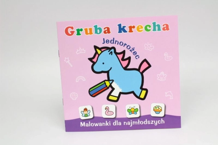 Linie groasă Unicorn – carte de colorat cu autocolante