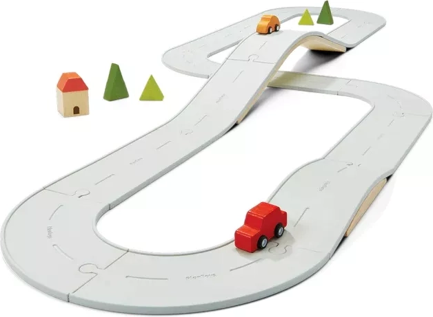 PlanToys set față-verso de drum și cale ferată