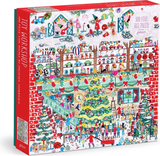 Puzzle cu folie Michael Storrings Atelierul de jucării de Crăciun 500 piese
