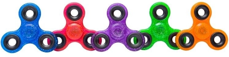 Fidget spinner cu sclipici 7,5 cm – culori diferite - 1 bucată