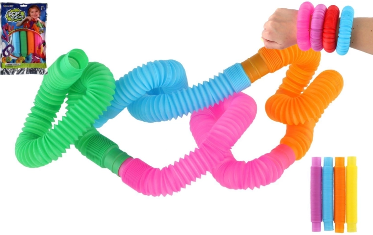 Tuburi pop senzoriale – set de 4 bucăți, extensibile și conectabile