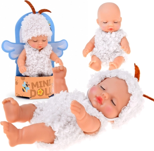 Mini păpușă bebeluș oiță 11 cm cu membre mobile