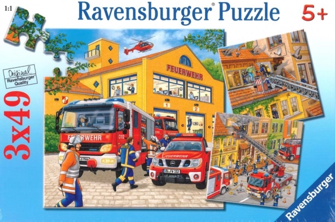 Puzzle Ravensburger pompieri 3x49 piese